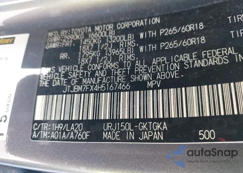 2017 Lexus Gx 460 z USA, uszkodzony, nr VIN JTJBM7FX4H5167466